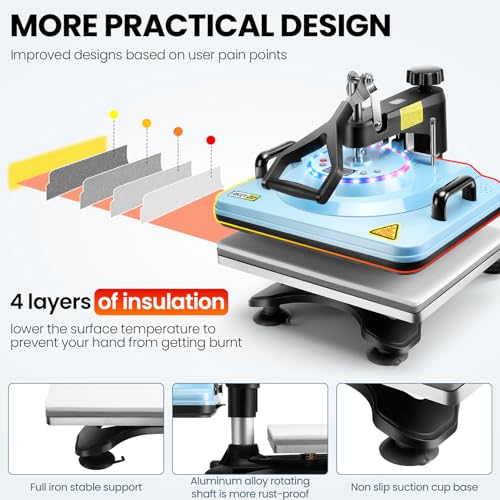 15"x12" 8 in 1 Swing Away Heat Press Machine S2011