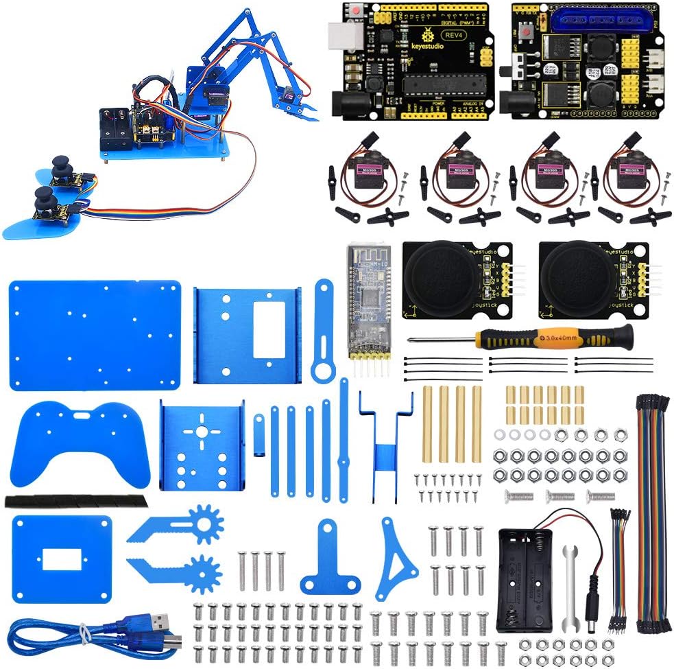 Robot Arm Starter Kit for Arduino, 4DOF Robotics Arm DIY Set, Pack of 2 V801