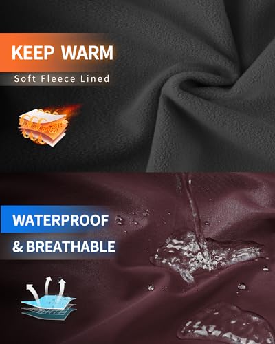 Women's Softshell Jacket with Hood Fleece Lined Waterproof Insulated Windbreaker U2069