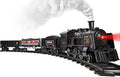 Metal Alloy Electric Train Set with Steam Locomotive, Cargo Cars & Tracks W130054