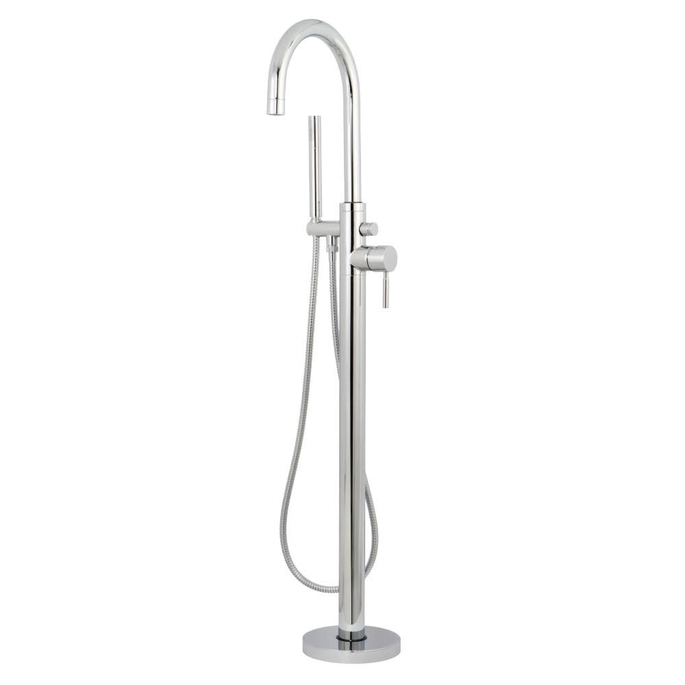 Polished Chrome Floor Mount Tub Filler with Hand Shower E31541