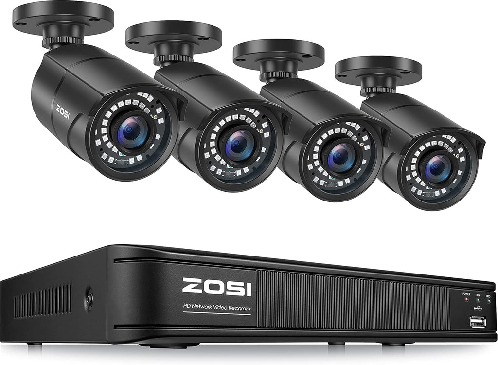 8 Channel 5MP Lite Surveillance DVR with 1TB Hard Drive and 4 x 1080p Weatherproof CCTV Bullet Camera E181807