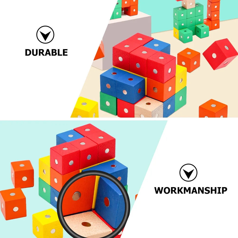 30 Pcs Magnetic Building Blocks Wooden Cube Toys H815049