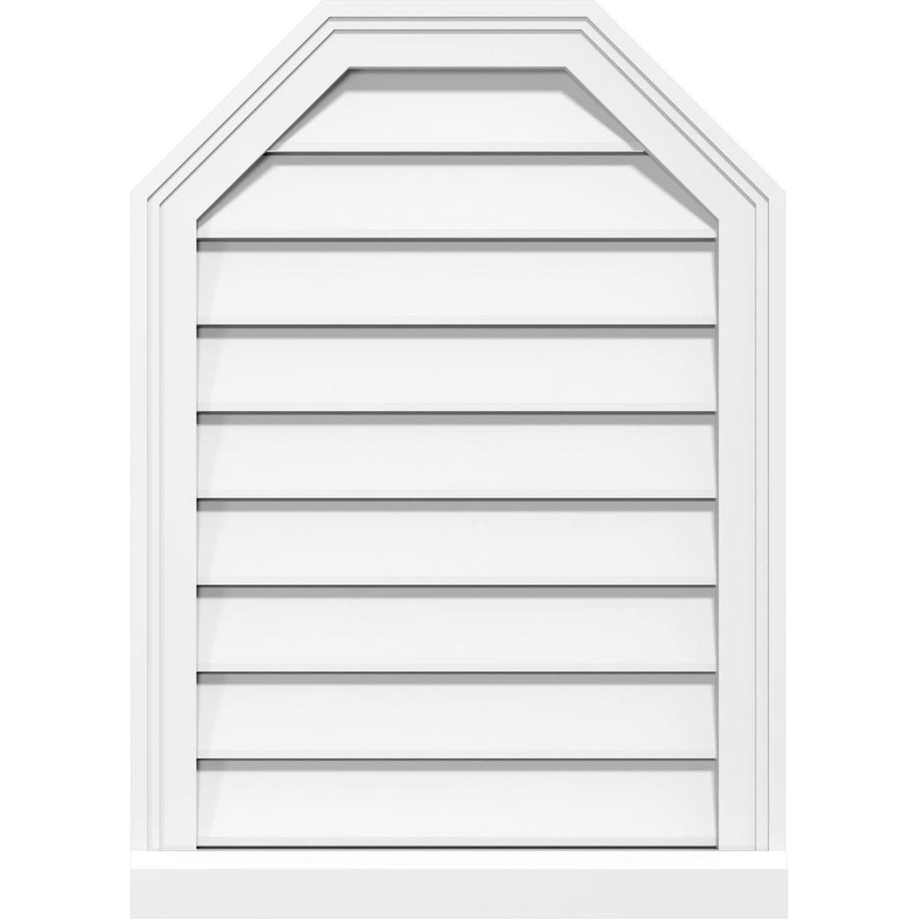 36x22W x 32x22H Octagonal Top Surface Mount PVC Gable Vent Y34960