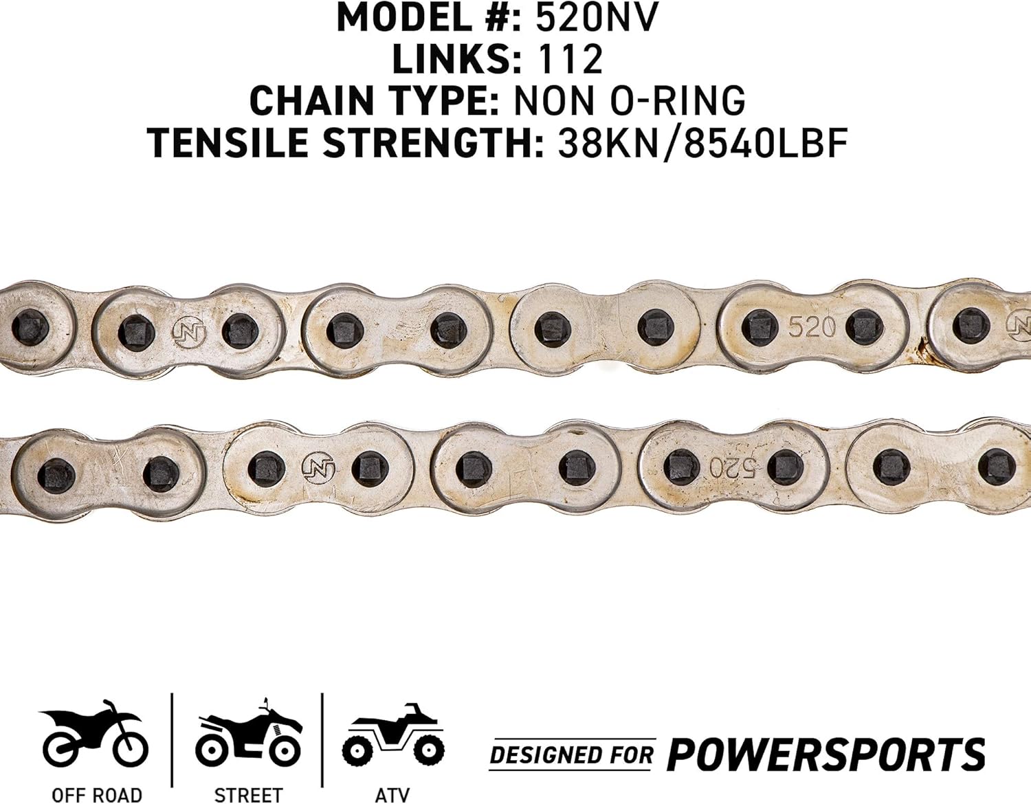 Drive Sprocket Chain Combo Front 16 Rear 47 Tooth 520NZ Standard 112 Links Pack of 2 D178202