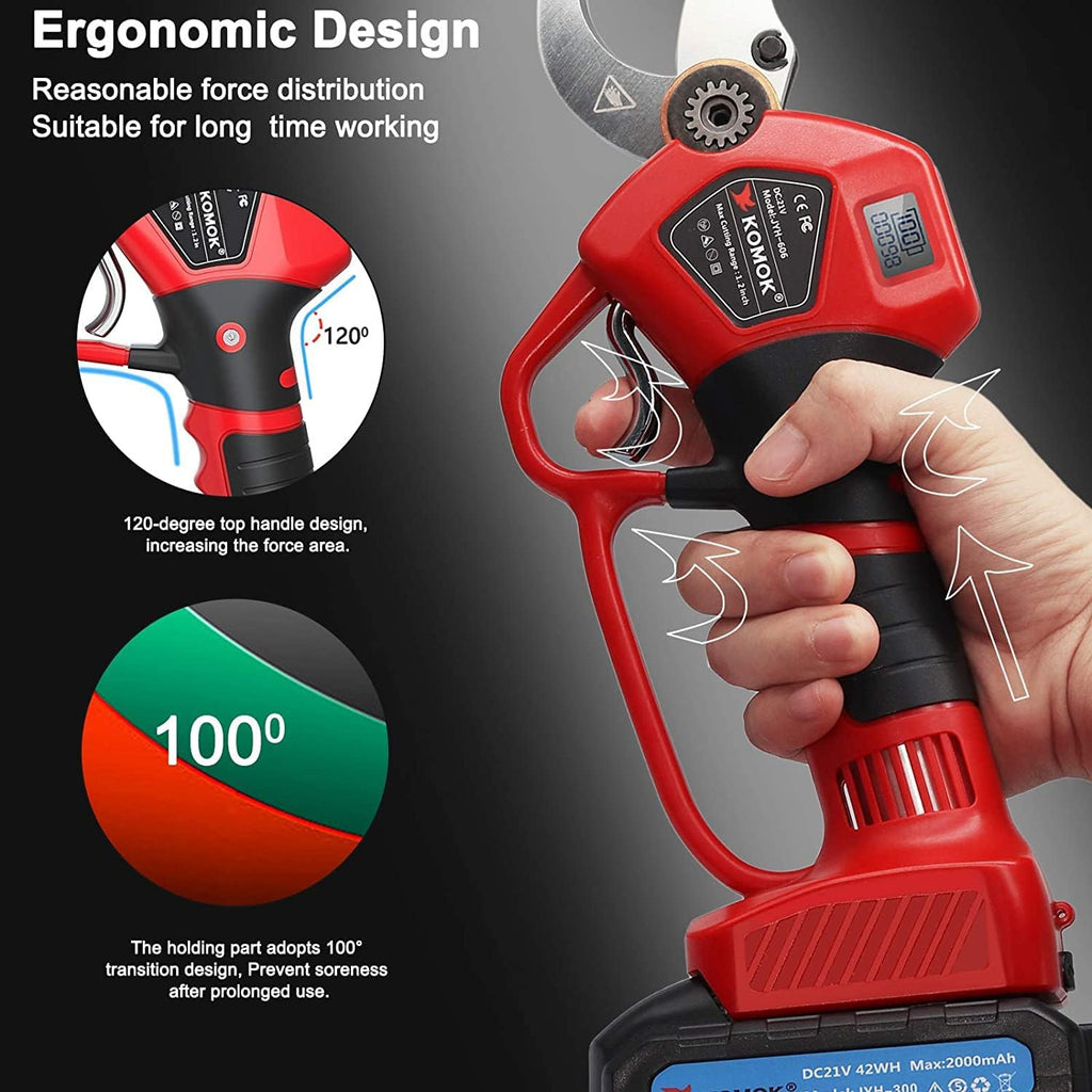 Cordless Electric Pruning Shears 2PCS 2000mAh Battery 30mm Cutting Diameter R577