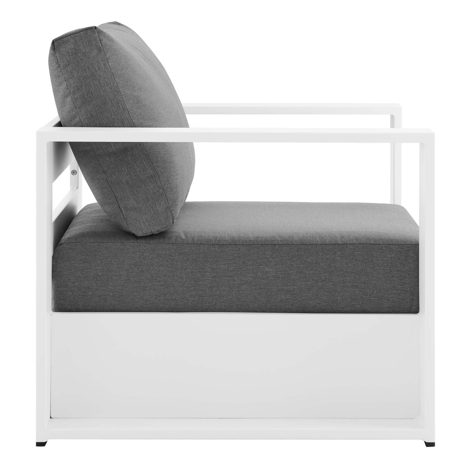 White Powder-Coated Aluminum Armchair Q4545