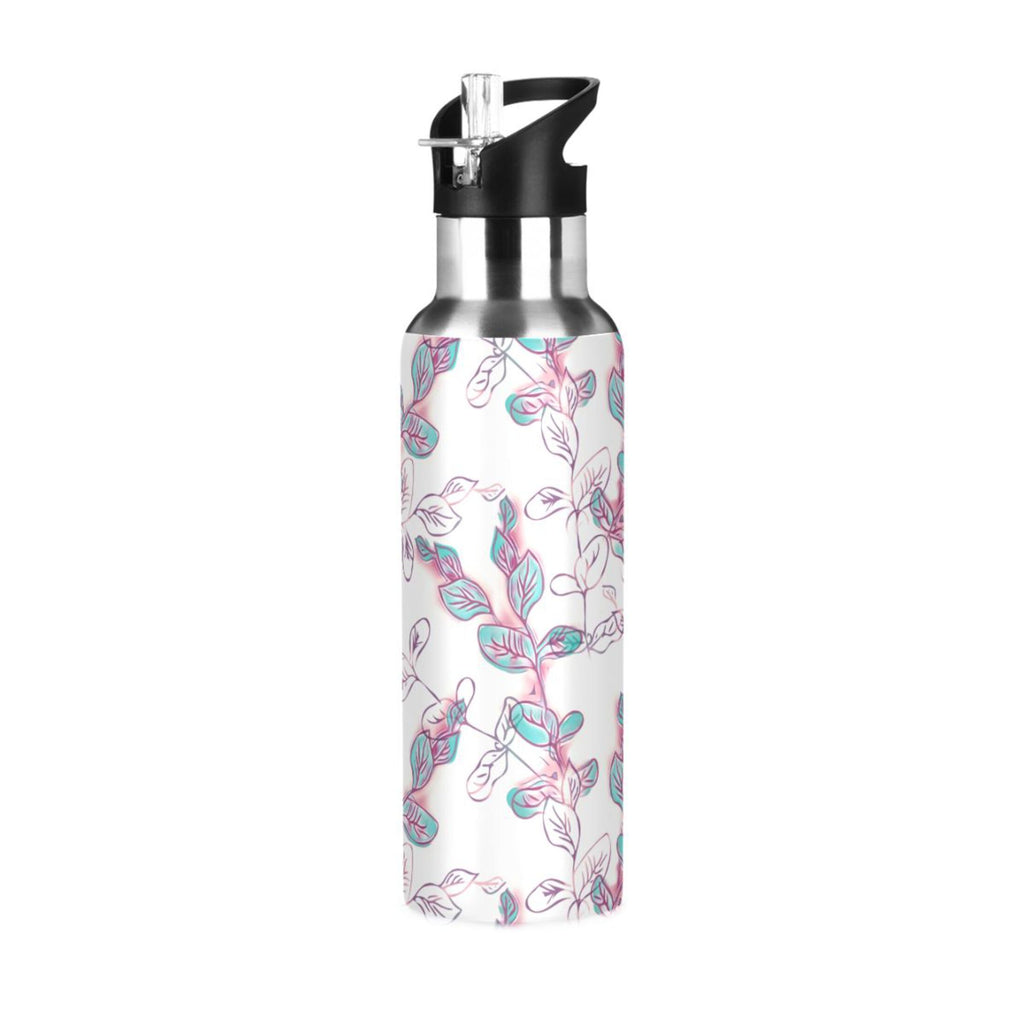 Stainless Steel Insulated Thermos Vacuum Flask Water Bottle with Straw Lid P313278