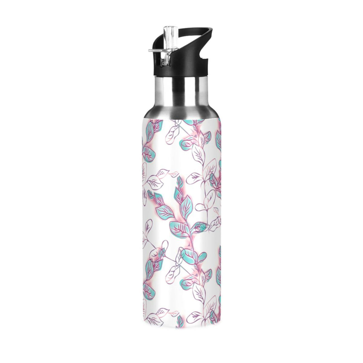Stainless Steel Insulated Thermos Vacuum Flask Water Bottle with Straw Lid P313278