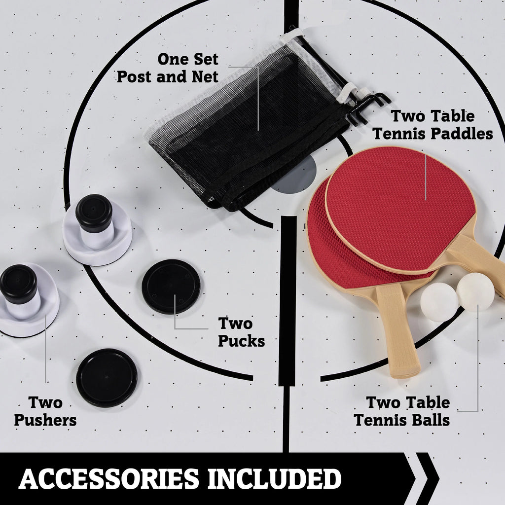 72 inch Air Powered Hockey Table with Table Tennis Top Q5121