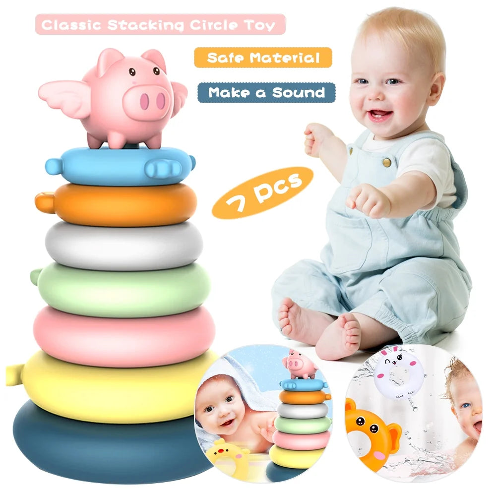 7 Pcs Soft Stacking Rings Toy I8175