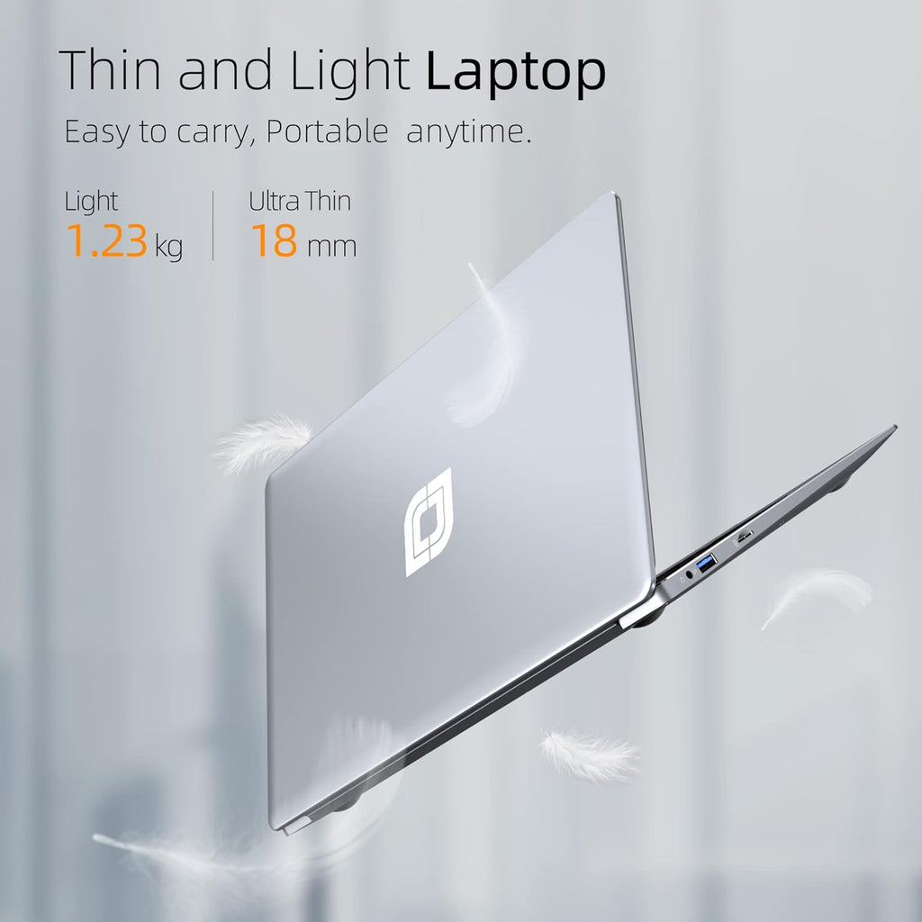 13.3 inch 8GB RAM 256GB ROM Celeron Windows 10 Thin and Light Laptop, Full HD 1080P Display, Gray W75151