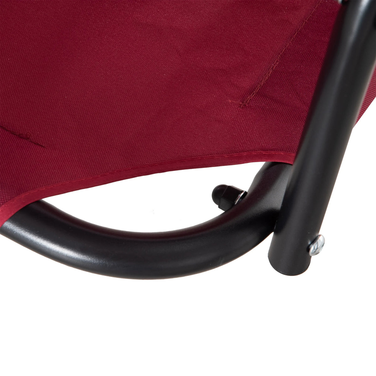 Red Steel Frame 3-Person Porch Swing with Stand E789235