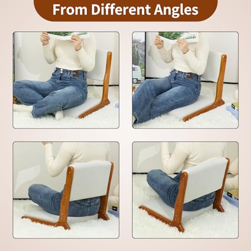 Beige Foldable Floor Chair with Cushion G408175