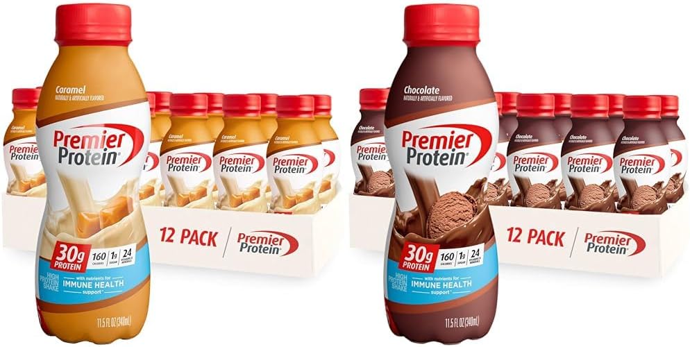 Caramel & Chocolate Flavors 30g Protein 1g Sugar 11.5 oz Bottle (12 Pack) D6553