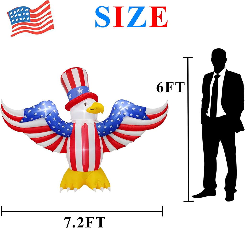 7.2FT Inflatable American Bald Eagle with LEDs E416692