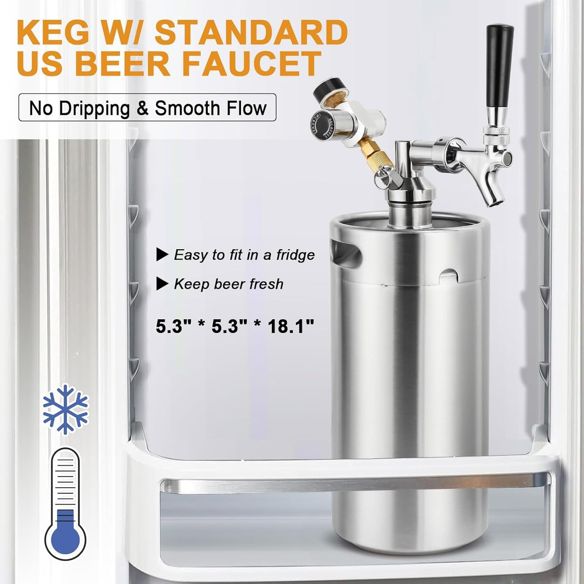 128oz Stainless Steel Mini Keg Beer Dispenser K5841
