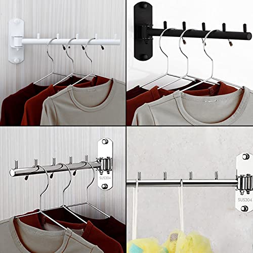 Gray Stainless Steel Folding Wall Mounted Clothes Hanger Rack with Swing Arm P272
