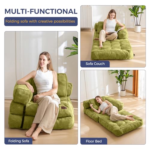 Dark Grey Folding Sofa Bed with Pillow I6136