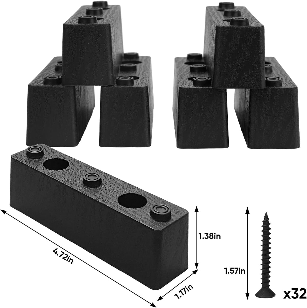 Set of 16 Furniture Legs Kit, 4.7 Inch Heavy Duty Sofa Legs with Screws H640669