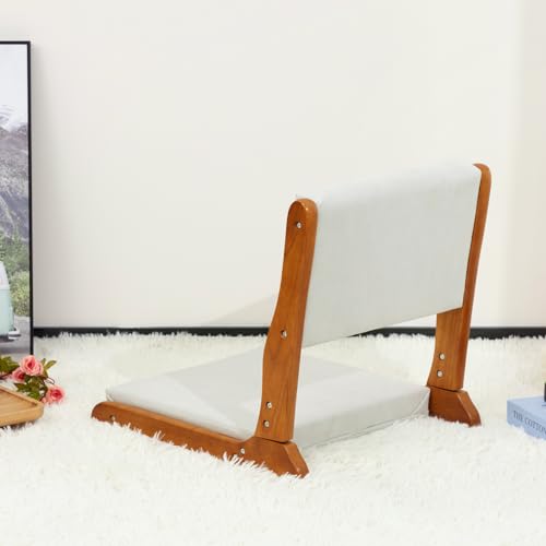 Beige Foldable Floor Chair with Cushion G408175