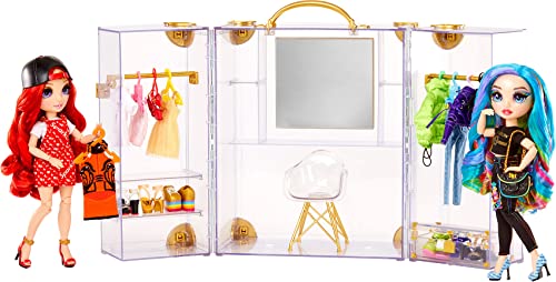 Portable Clear Acrylic Fashion Closet with 31+ Doll Clothing & Accessories L3930