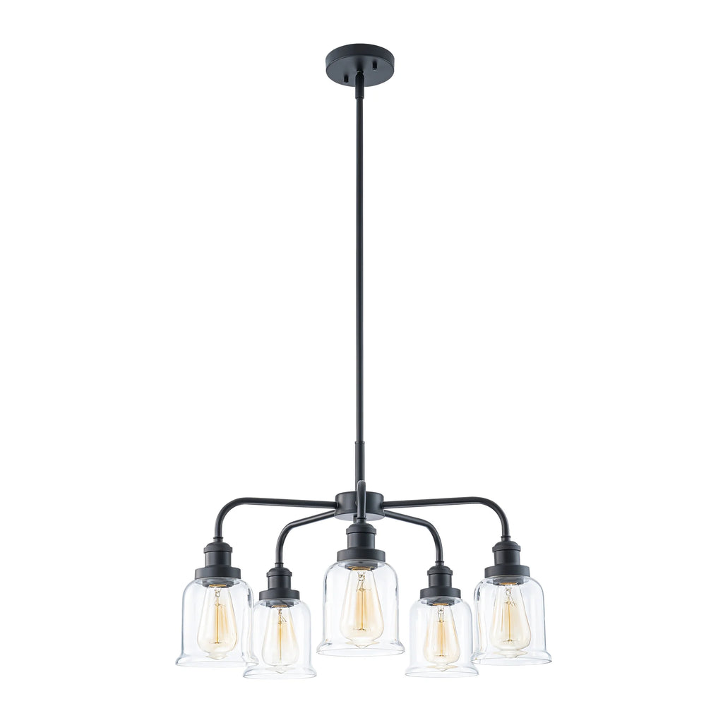 5-Light Dimmable Glass Farmhouse Chandelier J513