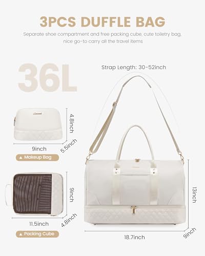 Travel Bag with Shoe Compartment, 3 Pcs Set S25186
