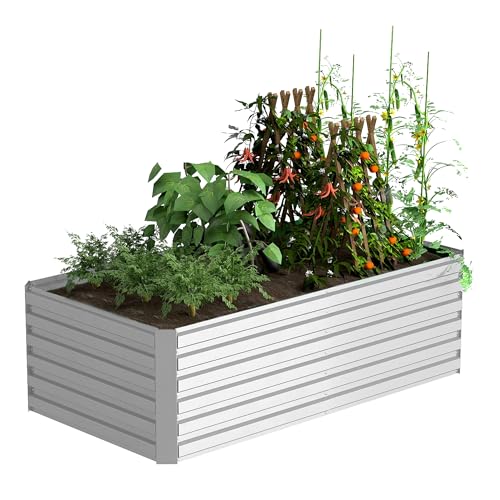 2pcs 8x4x2ft Galvanized Raised Garden Bed A7616