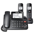 Black Corded/Cordless Phone with Digital Answering Machine, 2 Handsets Q869194