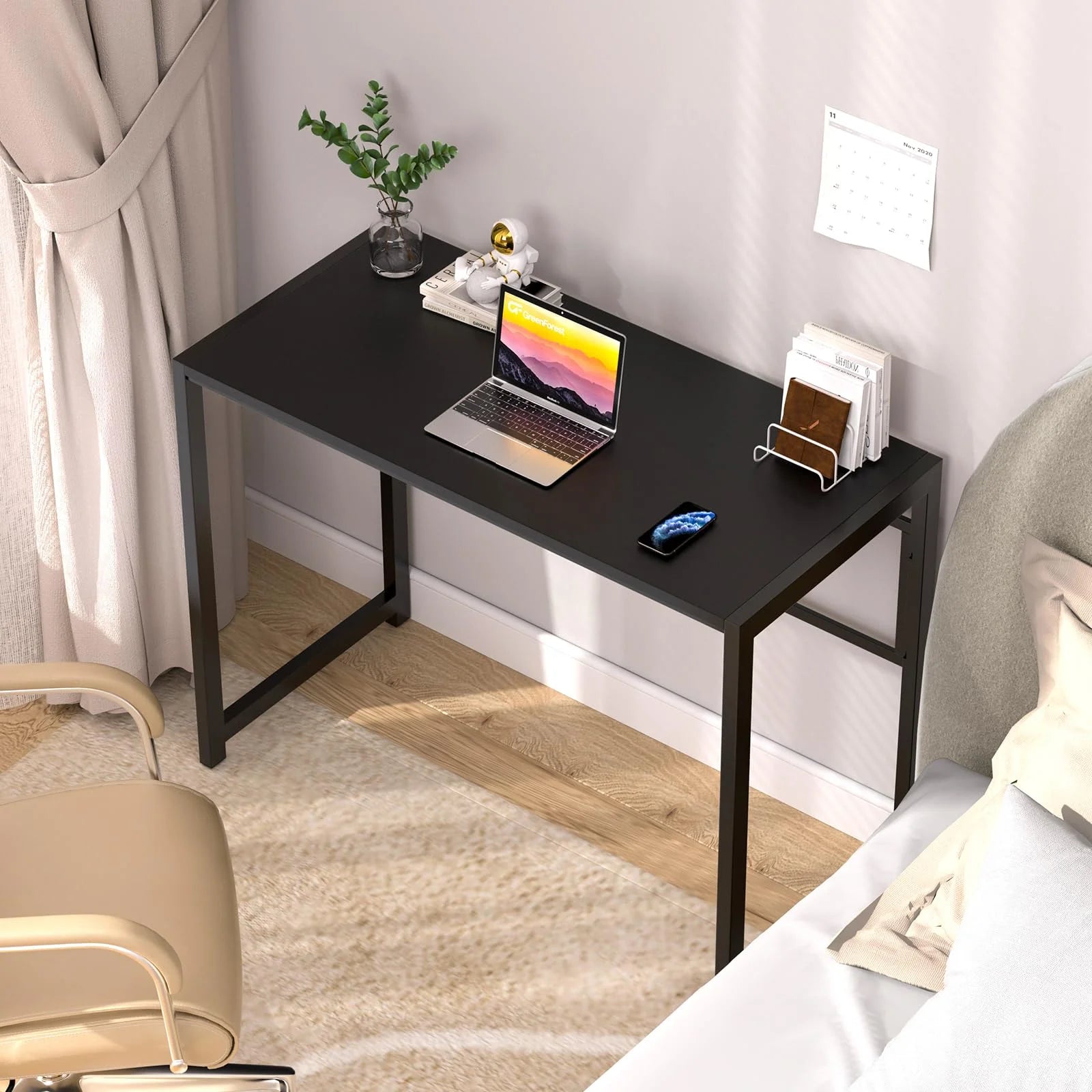Black 35.4 in Folding Desk G248
