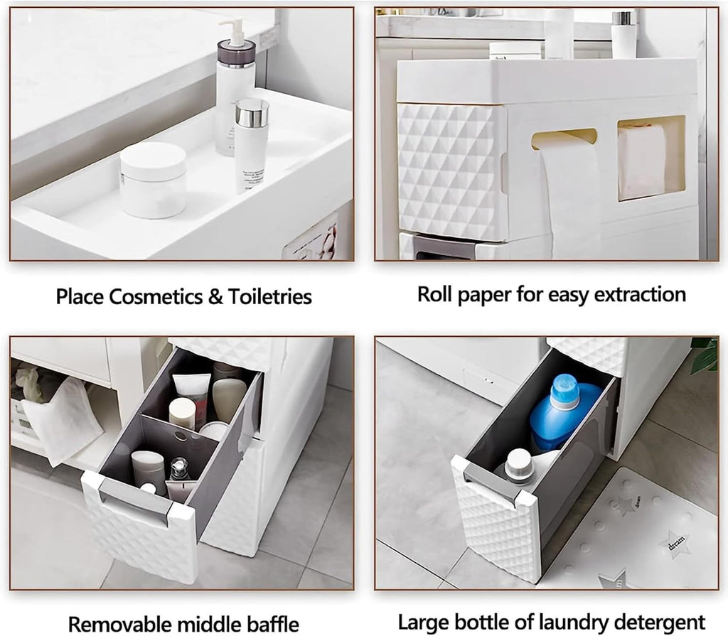 Slim Storage Tower with Wheels Drawer Cart B62521