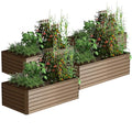 2pcs 8x4x2ft Galvanized Raised Garden Bed A7616