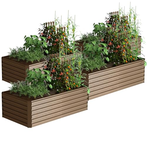 2pcs 8x4x2ft Galvanized Raised Garden Bed A7616