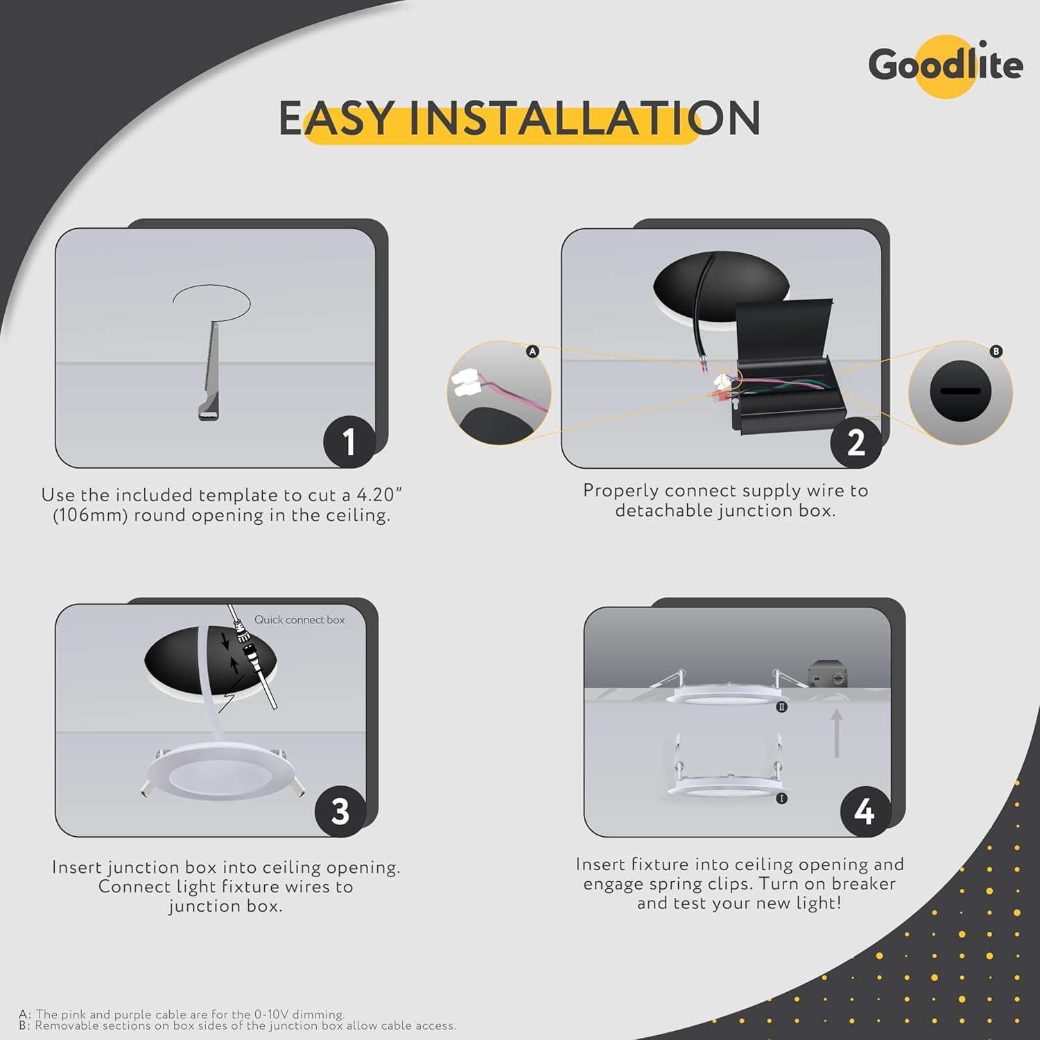 4" LED Round Recessed Ultra Slim Baffle-Trim Fixture, 12W, 1000 Lumens, Color Selectable 2700k-5000k P611