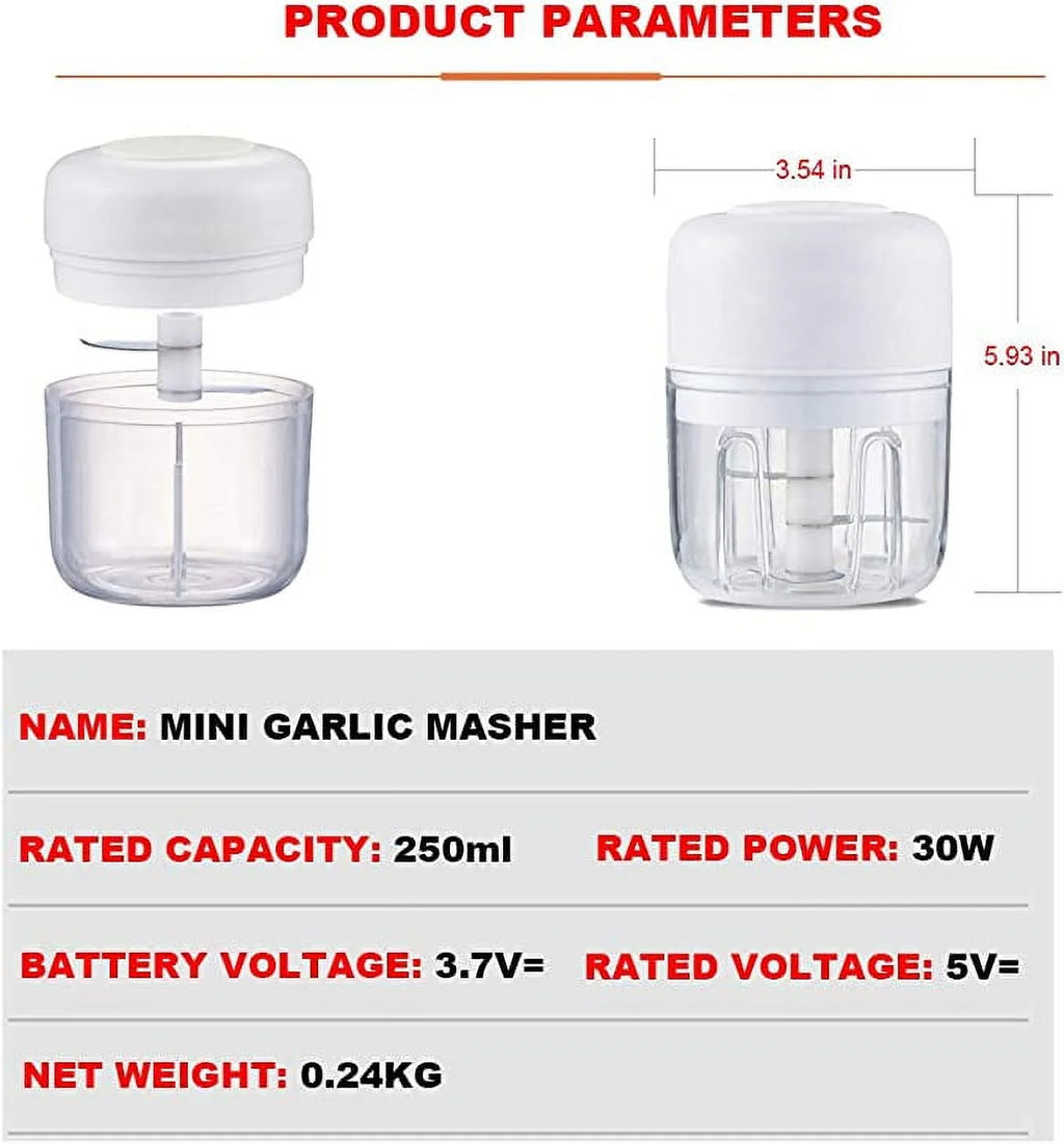 White Mini Electric Garlic Chopper N252