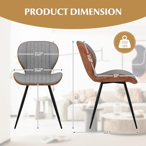 Upholstered Dining Chairs Set of 2 with Curved Backrest K577795