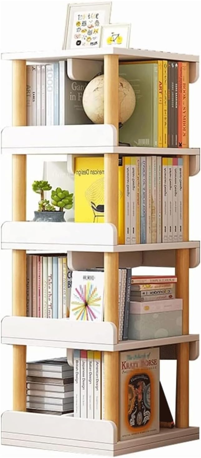 360° Rotating Wooden Square Standing Bookcase Q30137