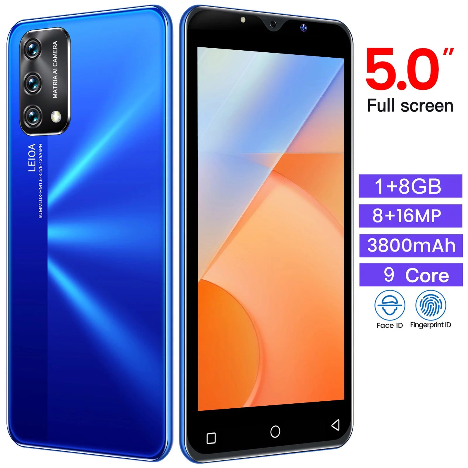 Unlocked Dual Sim Smartphone 5in 3800mAh Z144