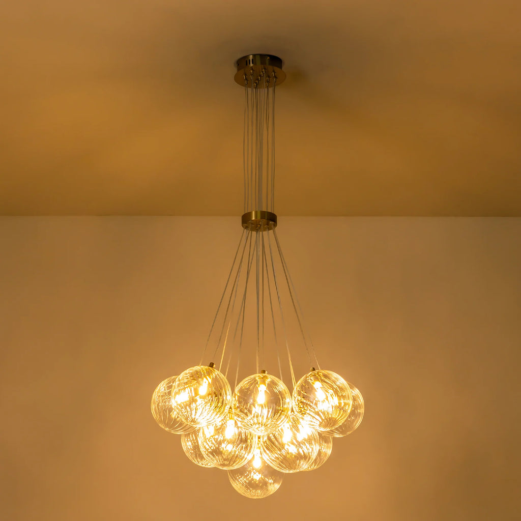 Ribbed Glass Bubble Chandelier G943