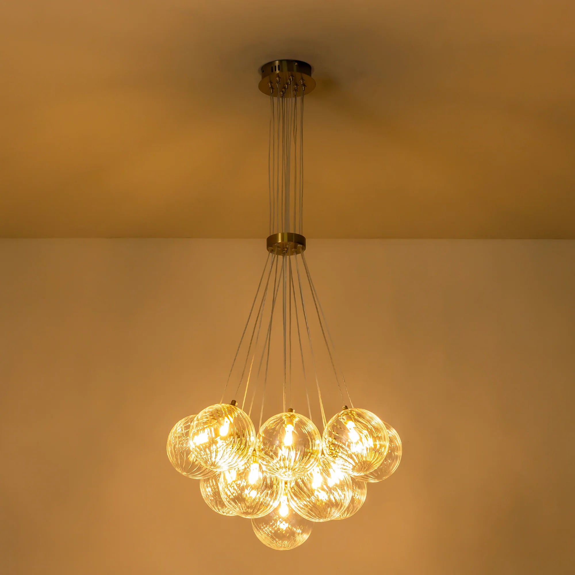 Ribbed Glass Bubble Chandelier G943