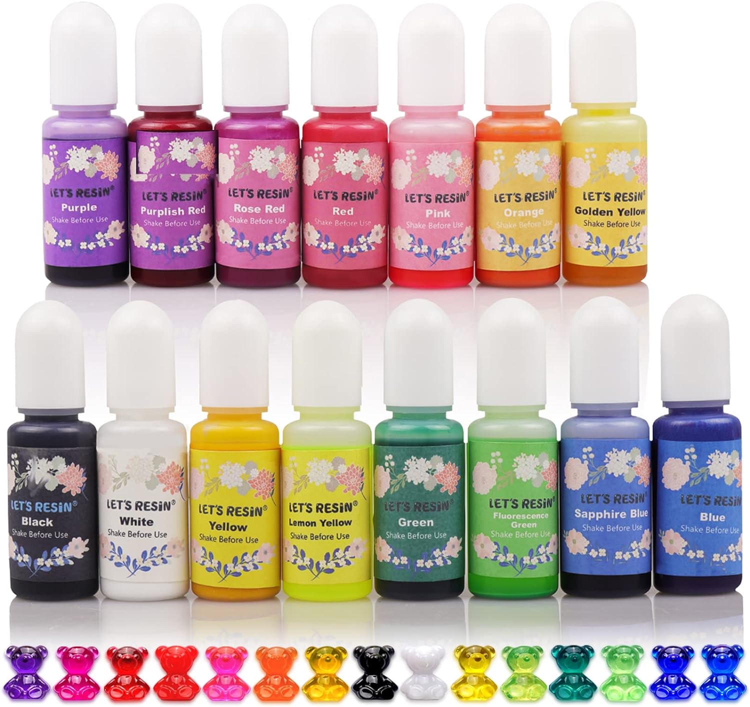 15 Color Translucent Epoxy Resin Pigment 0.35oz O629867