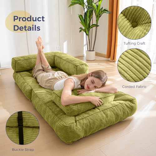 Dark Grey Folding Sofa Bed with Pillow I6136