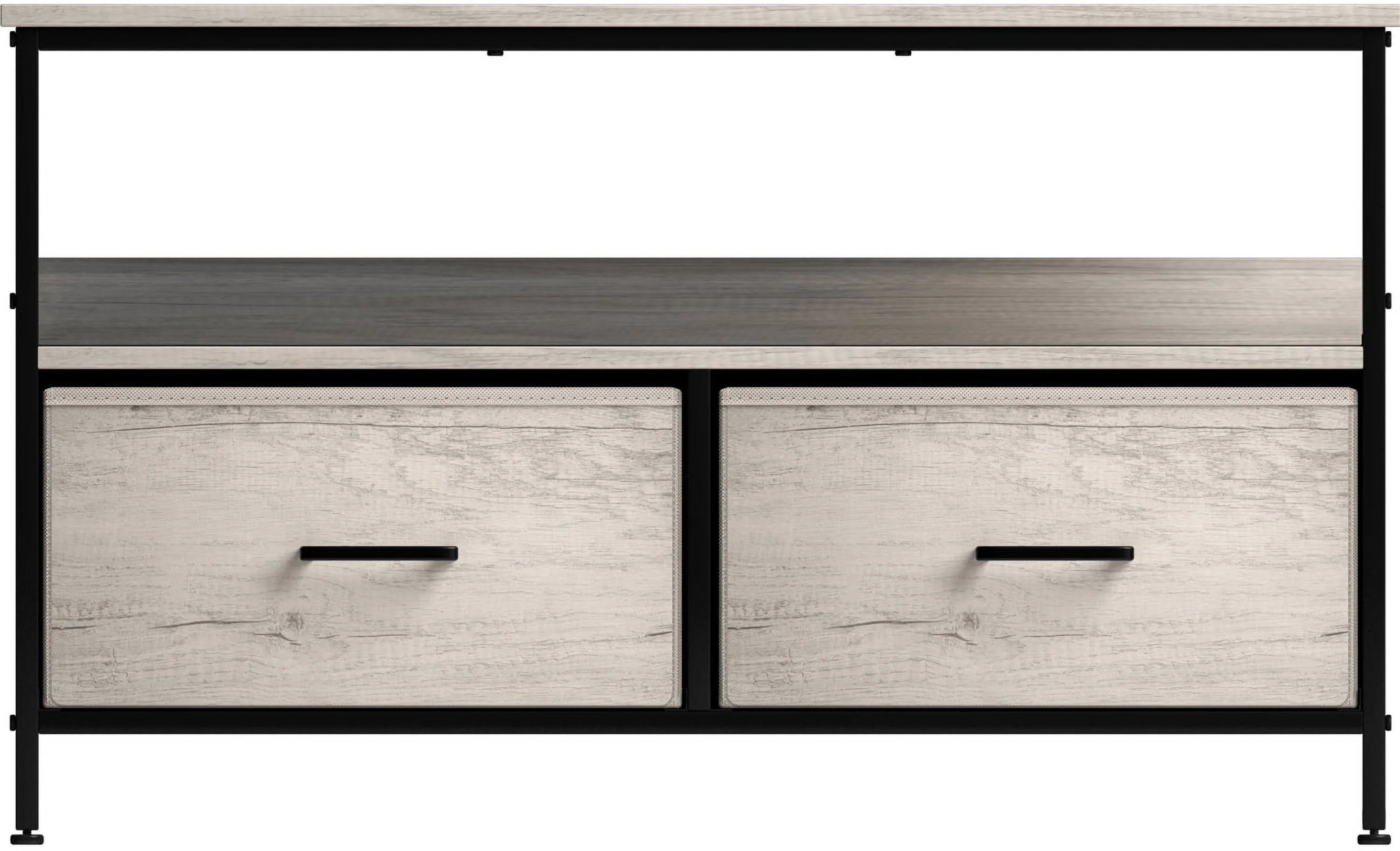 Rustic Beige TV Stand Dresser with 2 Drawers E2800
