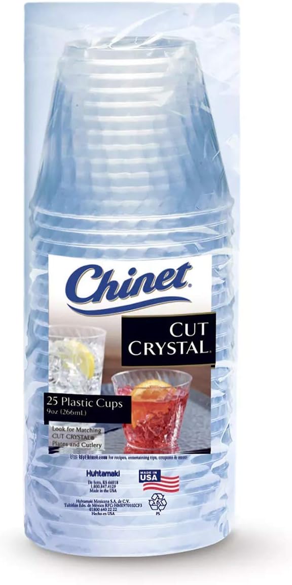 9 Ounce 50 Count Disposable Cut Crystal Cups W9499