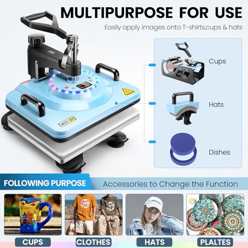 15"x12" 8 in 1 Swing Away Heat Press Machine S2011