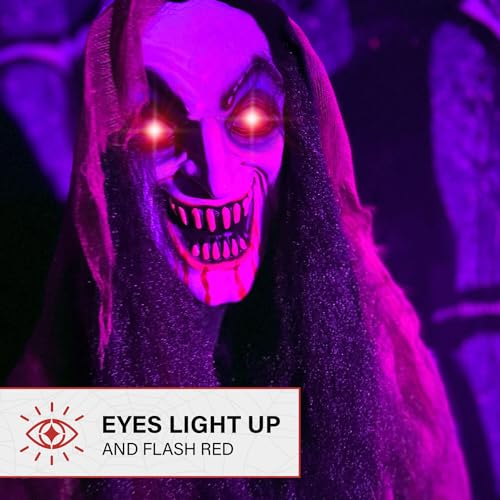 5.25-ft. Standing Gravekeeper Animatronic with Red LED Eyes and Sound Effects E682813