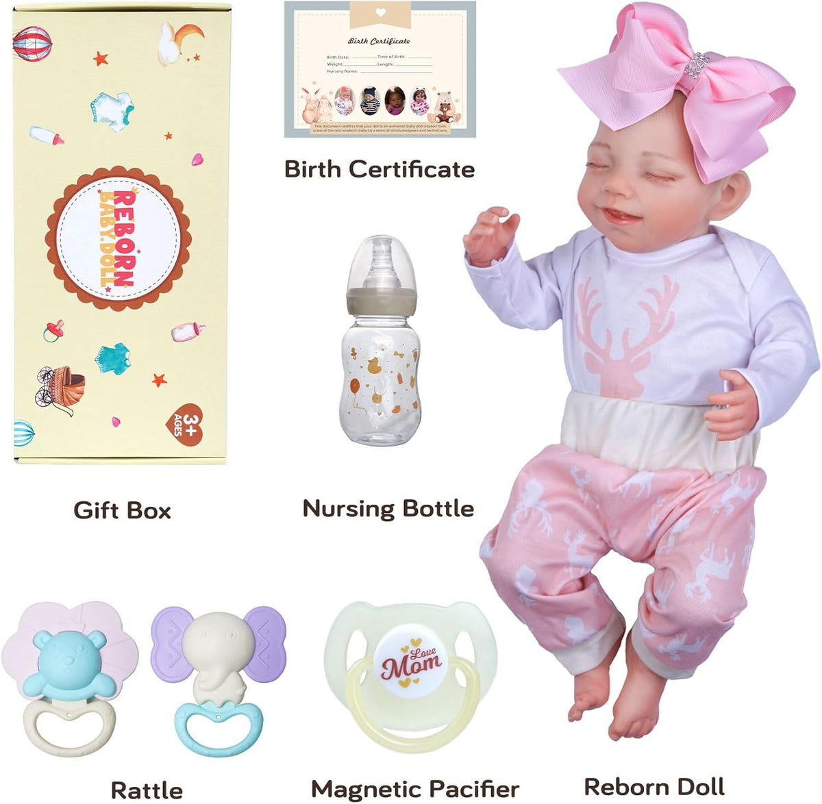 20-Inch Soft Cloth Reborn Baby Doll M2193