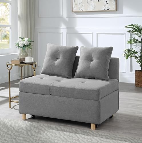 Grey 3 L-Shaped Convertible Sofa Bed J562587