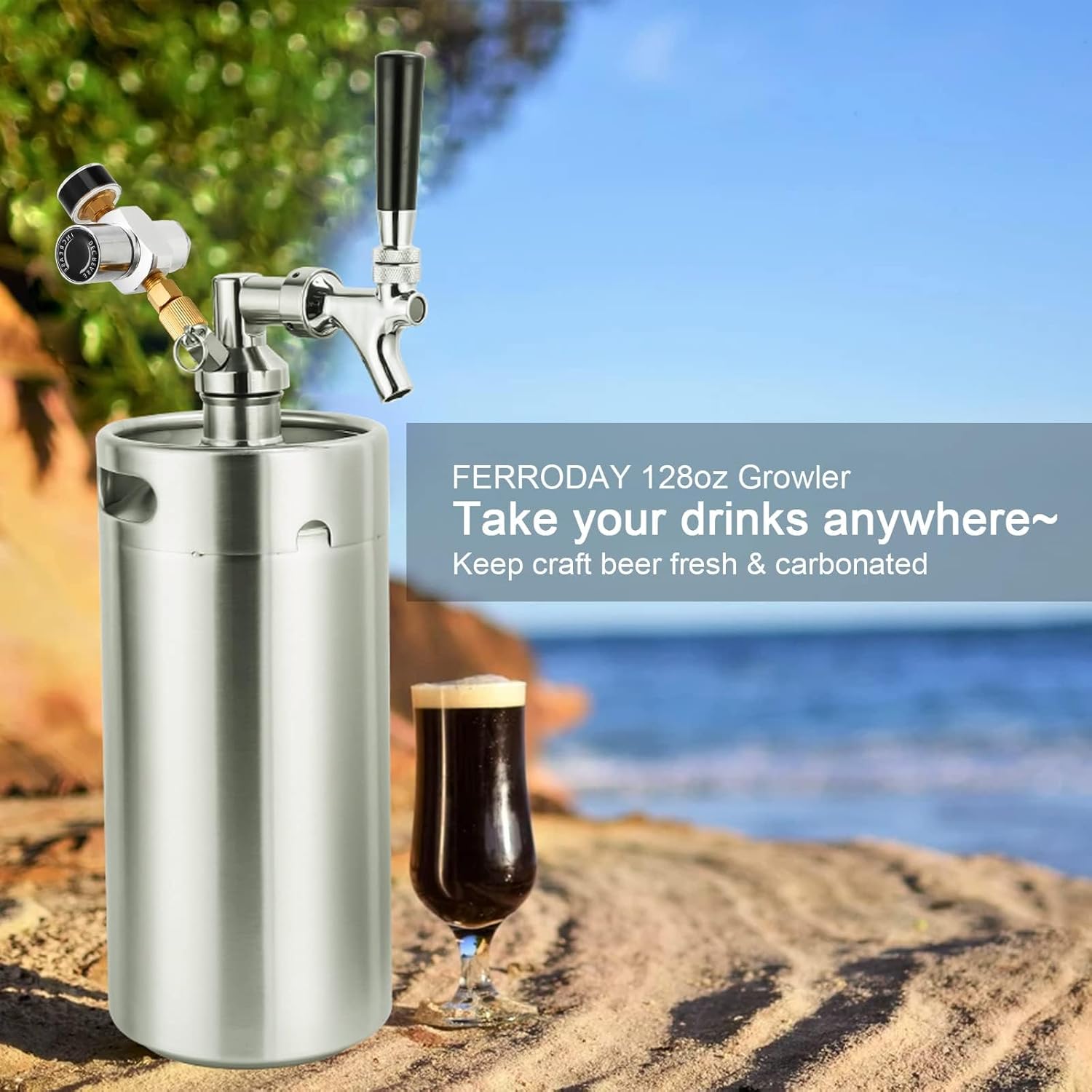 128oz Stainless Steel Mini Keg Beer Dispenser K5841